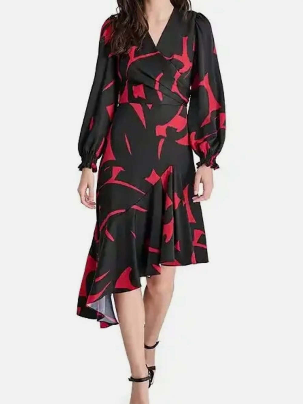 DKNY V-Neck Asymmetrical Dress 12P NWT